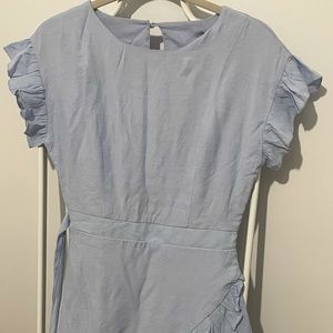 light blue tie dress